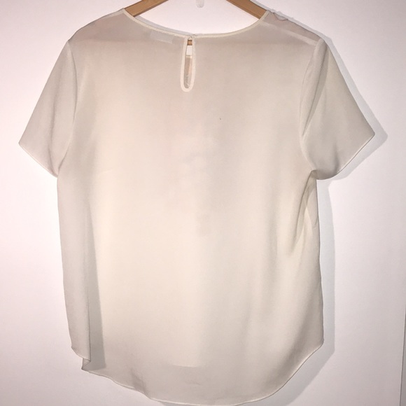 White blouse with leather detail - Picture 5 of 6